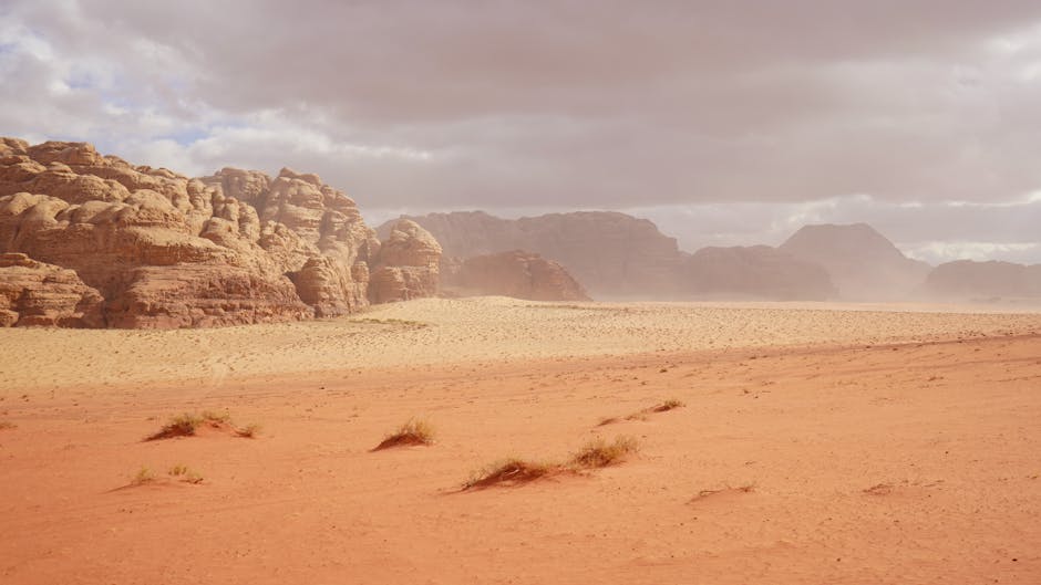 Paisaje desértico icónico de Jordania — conexión 4G+ Zain y Orange disponible en las principales etapas